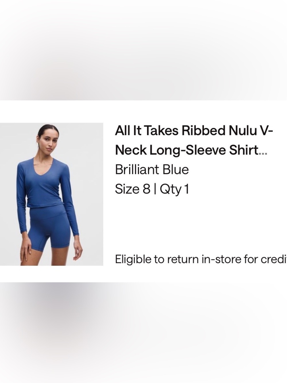 Lululemon ribbed v Neck Long-Sleeve One-Piece - Brilliant Blue